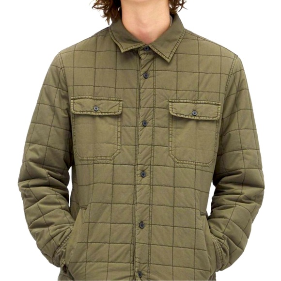 UGG Trent Quilted Shirt Jacket in Olive, Size XL - Picture 3 of 13